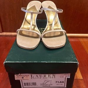 Ralph Lauren champagne heels size 7.5